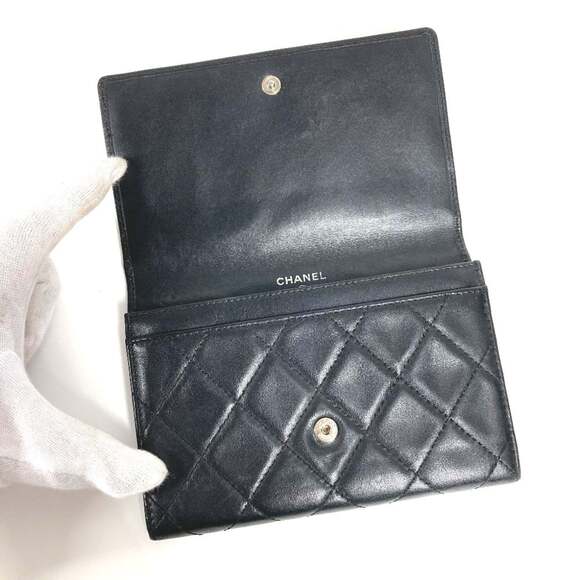 CHANEL Cambon CC Coco Mark Bifold Logo Compact Wallet with Flap, Leather, Wom... - Picture 8 of 16